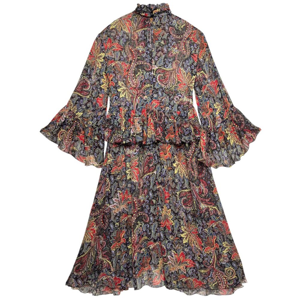 ZARA SHEER PAISLEY BOHO MIDI MAXI DRESS  ROMANTIC RARE FLOWER CHILD HIPPIECORE S - Picture 3 of 13